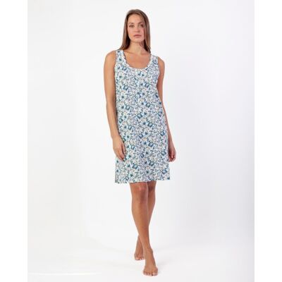 Admas Camisón corto de mujer de punto de algodón con detalles de puntilla crochet. (50) Azul mujer Admas Camisón corto de mujer de punto de algodón con detalles de puntilla crochet. (50) Azul mujer