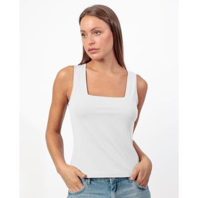 Admas Camiseta interior de mujer de punto liso con escote cuadrado. (40) Blanco mujer Admas Camiseta interior de mujer de punto liso con escote cuadrado. (40) Blanco mujer