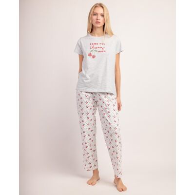 Admas Pijama de mujer de punto de algodón detalles en relieve. (46) Gris mujer Admas Pijama de mujer de punto de algodón detalles en relieve. (46) Gris mujer