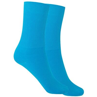 Blanco Pack de 2 pares de calcetines de mujer de algodón mercerizado de canalé. (Única) Azul mujer Blanco Pack de 2 pares de calcetines de mujer de algodón mercerizado de canalé. (Única) Azul mujer