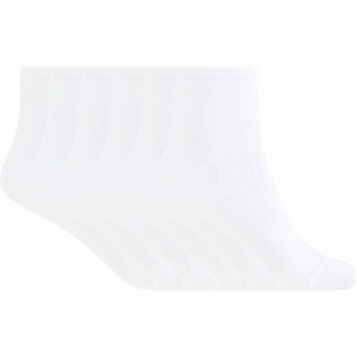 Pack de 6 pares de calcetines de mujer de algodón Basix liso. (Única) Blanco mujer Pack de 6 pares de calcetines de mujer de algodón Basix liso. (Única) Blanco mujer
