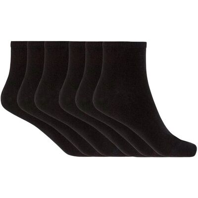 Blanco Pack de 6 pares de calcetines de mujer de algodón Basix liso. (Única) Negro mujer Blanco Pack de 6 pares de calcetines de mujer de algodón Basix liso. (Única) Negro mujer