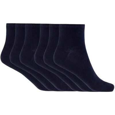 Blanco Pack de 6 pares de calcetines de mujer de algodón Basix liso. (Única) Azul marino mujer Blanco Pack de 6 pares de calcetines de mujer de algodón Basix liso. (Única) Azul marino mujer