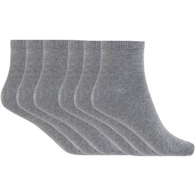 Blanco Pack de 6 pares de calcetines de mujer de algodón Basix liso. (Única) Gris mujer Blanco Pack de 6 pares de calcetines de mujer de algodón Basix liso. (Única) Gris mujer