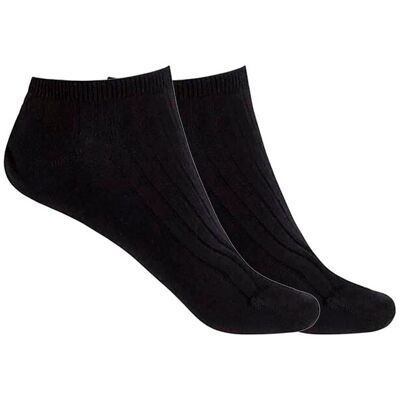 Blanco Pack de 2 pares de calcetines de mujer de bambú canalé. (Única) Negro mujer Blanco Pack de 2 pares de calcetines de mujer de bambú canalé. (Única) Negro mujer