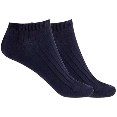 Blanco Pack de 2 pares de calcetines de mujer de bambú canalé. (Única) Azul marino mujer Blanco Pack de 2 pares de calcetines de mujer de bambú canalé. (Única) Azul marino mujer