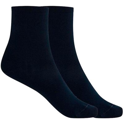 Blanco Pack de 2 pares de calcetines de mujer de modal tobilleros lisos. (Única) Azul marino mujer Blanco Pack de 2 pares de calcetines de mujer de modal tobilleros lisos. (Única) Azul marino mujer