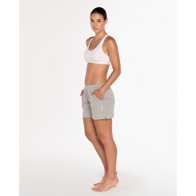 Blanco Pantalónes cortos de mujer de algodón elástico. (42) Gris mujer Blanco Pantalónes cortos de mujer de algodón elástico. (42) Gris mujer