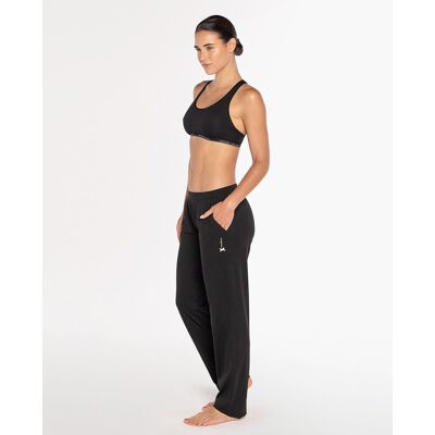 Blanco Pantalónes largos de mujer de algodón elástico. (38) Negro mujer Blanco Pantalónes largos de mujer de algodón elástico. (38) Negro mujer