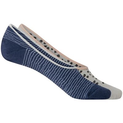 Blanco Pack de 2 pares de pinkies de mujer de algodón - fantasía. (36-40) Azul mujer Blanco Pack de 2 pares de pinkies de mujer de algodón - fantasía. (36-40) Azul mujer