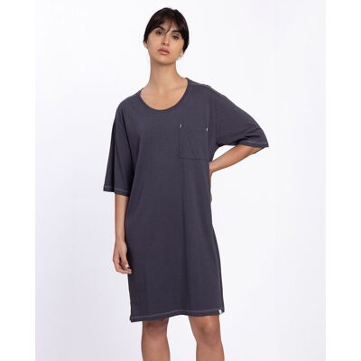 Blanco Camisón corto de mujer de viscosa y algodón. (40) Azul marino mujer Blanco Camisón corto de mujer de viscosa y algodón. (40) Azul marino mujer