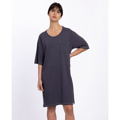 Blanco Camisón corto de mujer de viscosa y algodón. (36) Azul marino mujer Blanco Camisón corto de mujer de viscosa y algodón. (36) Azul marino mujer