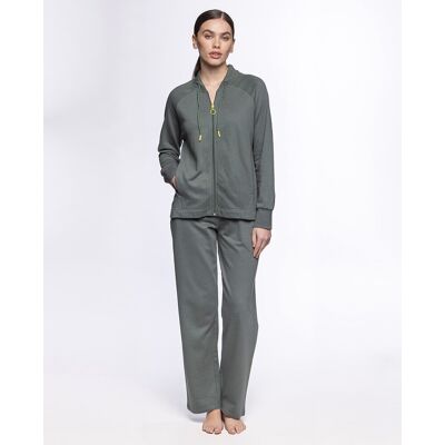 Blanco Pantalones homewear de mujer de algodón y modal fleece. (44) Verde mujer Blanco Pantalones homewear de mujer de algodón y modal fleece. (44) Verde mujer