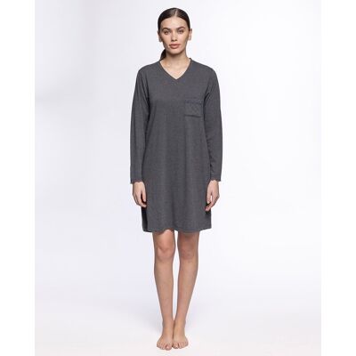 Blanco Camisón de mujer largo de algodón elástico. (36) Gris mujer Blanco Camisón de mujer largo de algodón elástico. (36) Gris mujer