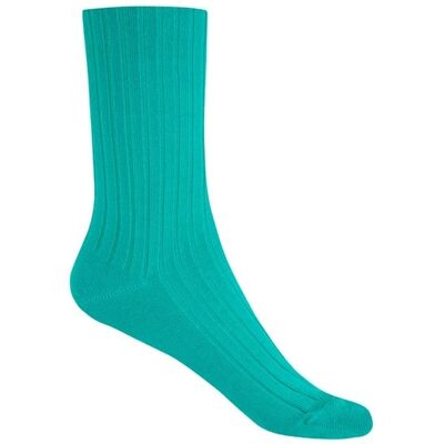Blanco Calcetines cortos de mujer de bambú de canalé - puño no aprieta. Hecho en España. (única) Verde mujer Blanco Calcetines cortos de mujer de bambú de canalé - puño no aprieta. Hecho en España. (única) Verde mujer
