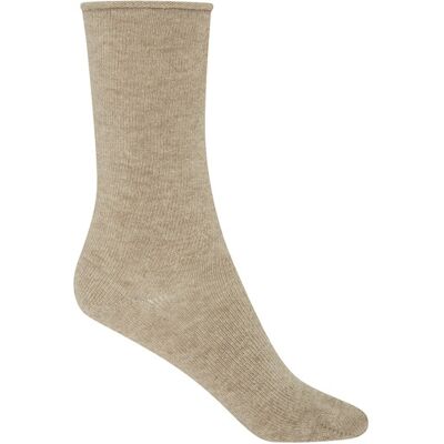 Blanco Calcetines cortos de mujer de cashmere-lana lisos con puño roulé. Hecho en España.Cashmere. (única) Beige mujer Blanco Calcetines cortos de mujer de cashmere-lana lisos con puño roulé. Hecho en España.Cashmere. (única) Beige mujer