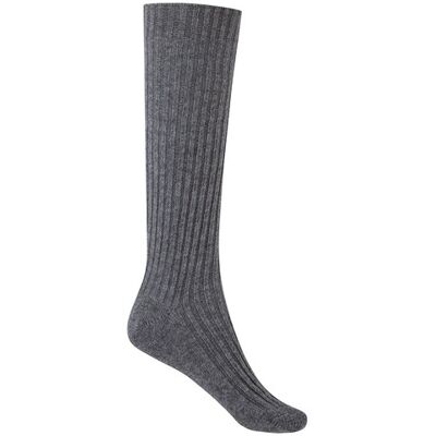 Blanco Calcetín de mujer alto de cashmere-lana - con canalé. Hecho en España. (única) Gris mujer Blanco Calcetín de mujer alto de cashmere-lana - con canalé. Hecho en España. (única) Gris mujer