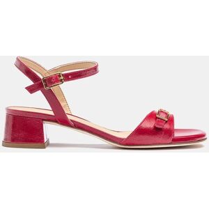 Unisa Sandalia de piel de tacón bloque. (40) Rojo cereza mujer Unisa Sandalia de piel de tacón bloque. (40) Rojo cereza mujer