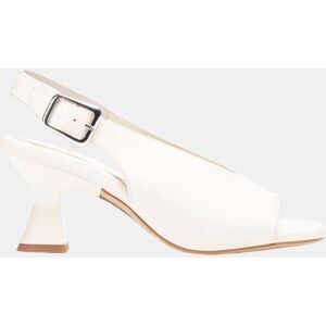 Unisa Sandalia de punta cuadrada con tacón pintado. (TALLA 38) Blanco roto mujer Unisa Sandalia de punta cuadrada con tacón pintado. (TALLA 38) Blanco roto mujer