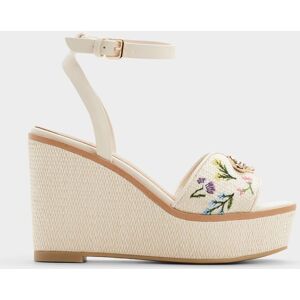 ALDO Sandalias de cuña de mujer con punta cuadrada. (37) Beige mujer ALDO Sandalias de cuña de mujer con punta cuadrada. (37) Beige mujer