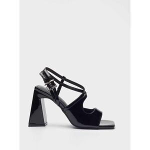 Mim Sandalias de tacón de mujer con cierre de tiras al talón. (36) Negro mujer Mim Sandalias de tacón de mujer con cierre de tiras al talón. (36) Negro mujer