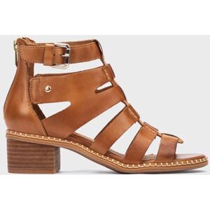 Pikolinos Sandalias de tacón de mujer de piel con cremallera trasera. (38) Marrón mujer Pikolinos Sandalias de tacón de mujer de piel con cremallera trasera. (38) Marrón mujer