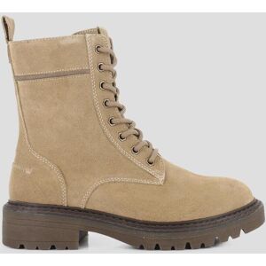 Blogger Botines militares de mujer en piel de serraje con plataforma. (39) Beige mujer Blogger Botines militares de mujer en piel de serraje con plataforma. (39) Beige mujer