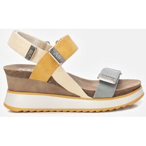 XTI Sandalias con cuña de mujer con cierre de hebilla. (37) Amarillo mujer XTI Sandalias con cuña de mujer con cierre de hebilla. (37) Amarillo mujer
