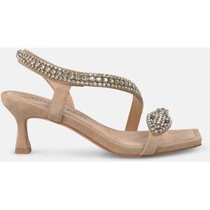 Alma en Pena Sandalias de tacón de mujer con detalle de serpiente en pedrería. (40) Beige mujer Alma en Pena Sandalias de tacón de mujer con detalle de serpiente en pedrería. (40) Beige mujer