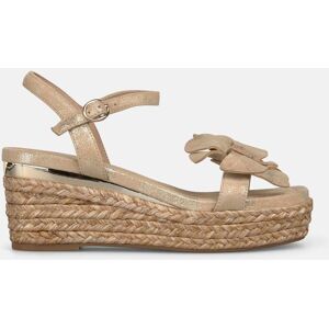 Alma en Pena Sandalias de cuña de mujer de esparto con detalle flor en la parte delantera. (39) Arena mujer Alma en Pena Sandalias de cuña de mujer de esparto con detalle flor en la parte delantera. (39) Arena mujer