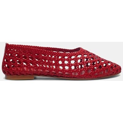 Augusta Bailarina en piel trenzada a mano. (39) Rojo mujer Augusta Bailarina en piel trenzada a mano. (39) Rojo mujer