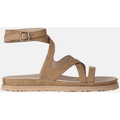 Ugg Sandalia plana romana goldengaze embossed ankle wrap. (39) Natural mujer Ugg Sandalia plana romana goldengaze embossed ankle wrap. (39) Natural mujer