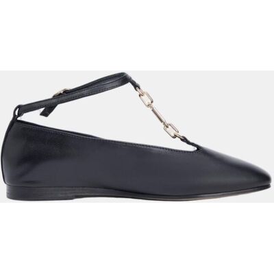 Tommy Hilfiger Bailarina de piel mujer con cadena. (39) Negro mujer Tommy Hilfiger Bailarina de piel mujer con cadena. (39) Negro mujer