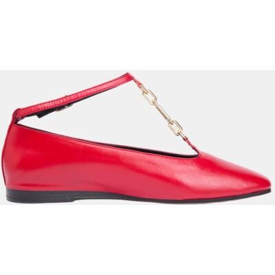 Tommy Hilfiger Bailarina de piel mujer con cadena. (39) Rojo mujer Tommy Hilfiger Bailarina de piel mujer con cadena. (39) Rojo mujer