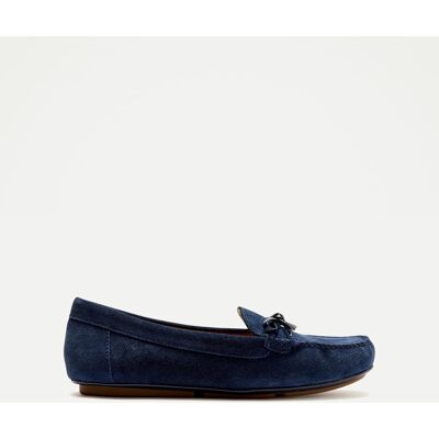 Michael Kors Mocasines Juliette de mujer de ante. (38,5) Azul marino mujer Michael Kors Mocasines Juliette de mujer de ante. (38,5) Azul marino mujer