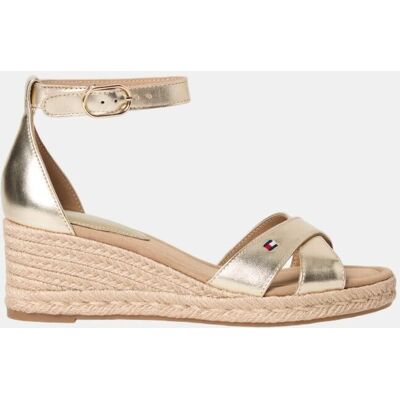 Tommy Hilfiger Cuña yute de algodón cruzada. (38) Oro mujer Tommy Hilfiger Cuña yute de algodón cruzada. (38) Oro mujer