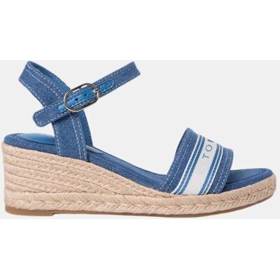 Tommy Hilfiger Cuña yute media de algodón con logo. (38) Azul denim mujer Tommy Hilfiger Cuña yute media de algodón con logo. (38) Azul denim mujer