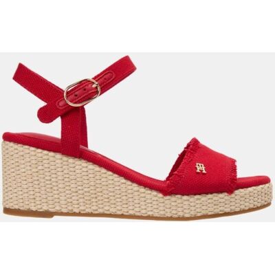 Tommy Hilfiger Cuña yute media con logo TH dorado. (38) Rojo mujer Tommy Hilfiger Cuña yute media con logo TH dorado. (38) Rojo mujer