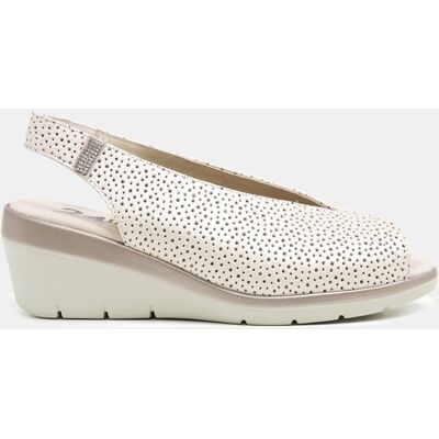 24HRS Peep toes de mujer en piel con cuña. (41) Blanco mujer 24HRS Peep toes de mujer en piel con cuña. (41) Blanco mujer