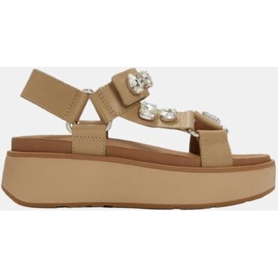 FitFlop Sandalia de mujer dos tiras con suela de plataforma. (TALLA 39) Marrón mujer FitFlop Sandalia de mujer dos tiras con suela de plataforma. (TALLA 39) Marrón mujer