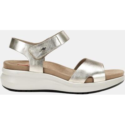 Fluchos Sandalias planas de mujer en piel con tira ancha y pulsera al tobillo con cierre adherente. (40) Plata mujer Fluchos Sandalias planas de mujer en piel con tira ancha y pulsera al tobillo con cierre adherente. (40) Plata mujer