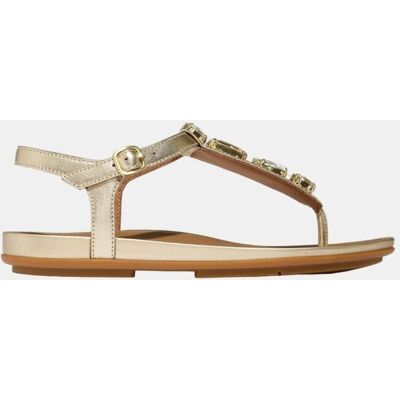 FitFlop Sandalia de mujer plana con tira entrededos. (TALLA 38) Oro mujer FitFlop Sandalia de mujer plana con tira entrededos. (TALLA 38) Oro mujer