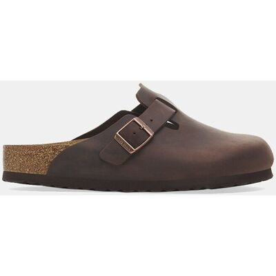 Birkenstock Zueco Boston en piel nobuc engrasada y plantilla soft. (39) Marrón oscuro mujer Birkenstock Zueco Boston en piel nobuc engrasada y plantilla soft. (39) Marrón oscuro mujer