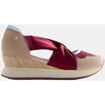 Gioseppo Zapatillas abiertas piel y rejilla cuña. (36) Rojo mujer Gioseppo Zapatillas abiertas piel y rejilla cuña. (36) Rojo mujer