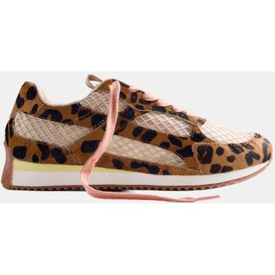 Gioseppo Zapatillas de mujer en piel y rejilla estampado animal. (41) Marrón mujer Gioseppo Zapatillas de mujer en piel y rejilla estampado animal. (41) Marrón mujer