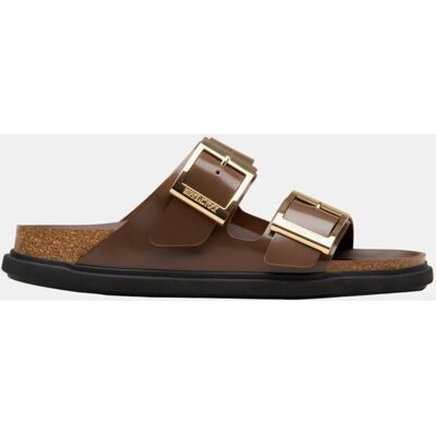 Birkenstock Arizona hebilla cuadrada cuero natural esmaltado. (40) Marrón chocolate mujer Birkenstock Arizona hebilla cuadrada cuero natural esmaltado. (40) Marrón chocolate mujer
