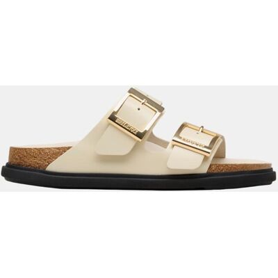 Birkenstock Arizona hebilla cuadrada cuero natural esmaltado. Blanco roto mujer Birkenstock Arizona hebilla cuadrada cuero natural esmaltado. Blanco roto mujer