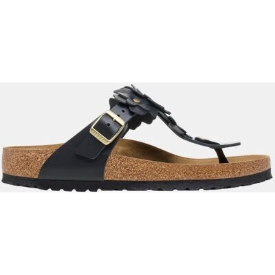 Birkenstock Gizeh en cuero natural con detalles florales. Negro mujer Birkenstock Gizeh en cuero natural con detalles florales. Negro mujer