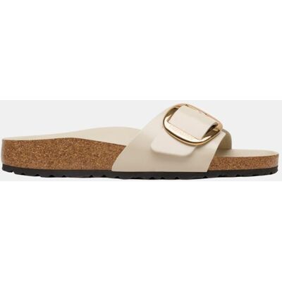 Birkenstock Madrid hebilla grande en cuero natural esmaltado. Blanco Hueso mujer Birkenstock Madrid hebilla grande en cuero natural esmaltado. Blanco Hueso mujer