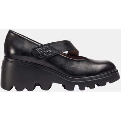Wonders Zapatos tira asimétrica negro. (41) Negro mujer Wonders Zapatos tira asimétrica negro. (41) Negro mujer